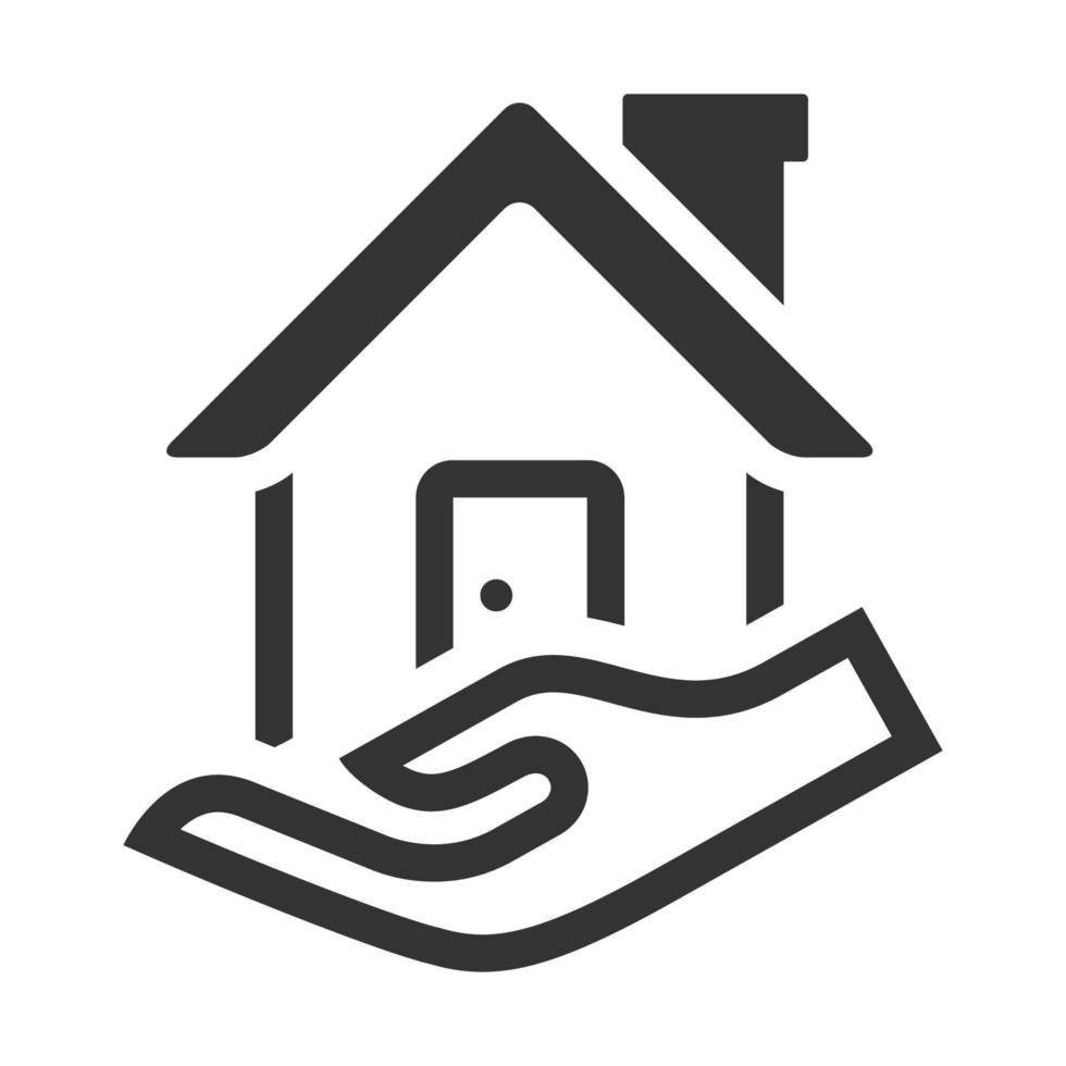 black and white icon property care vector